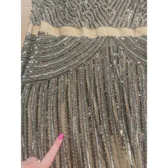 ADRIANNA PAPELL DRESS GOWN MOTHER OF THE BRIDE EVENING FORMAL WEDDING GUEST - Picture 12 of 16